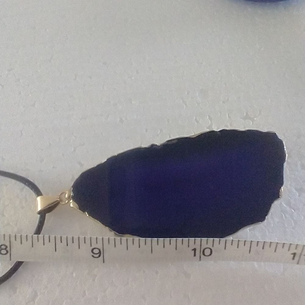 Raw Purple Agate/ Gold Plated Edging